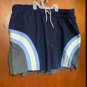 Men’s 2X Sand in Sun brand swim trunks blue gray white